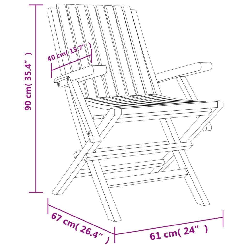 VidaXL Chaise de jardin pliante bois  