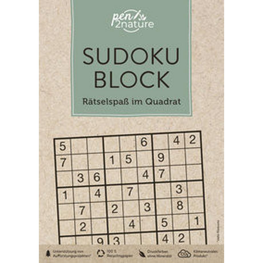   Sudoku-Block: Rätselspaß im Quadrat. 192 Sudokus in 3 Schwierigkeitsstufen 