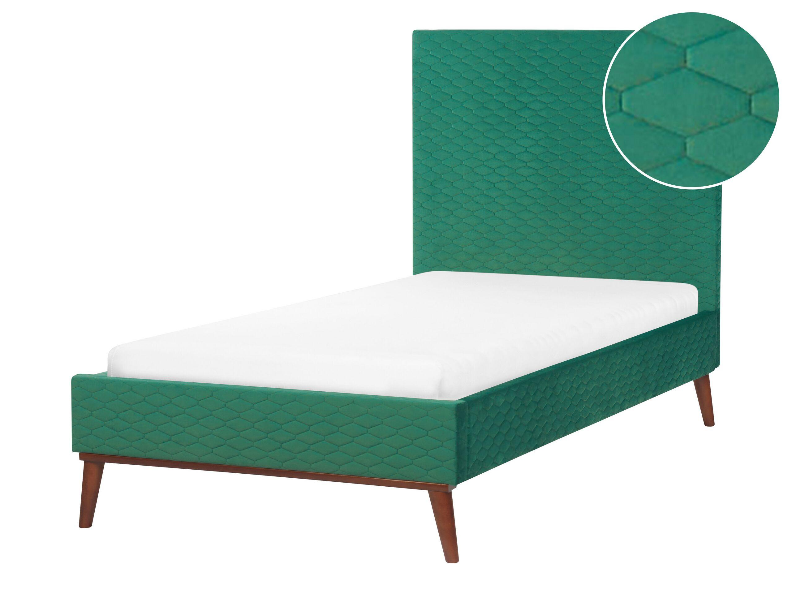 Beliani Bett mit Lattenrost aus Samtstoff Retro BAYONNE  