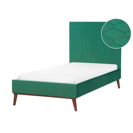 Beliani Bett mit Lattenrost aus Samtstoff Retro BAYONNE  