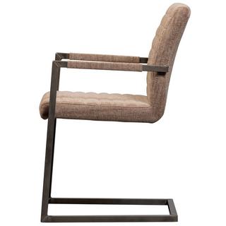 mutoni Chaise cantilever avec accoudoirs Bas en tissu tressé marron chiné  