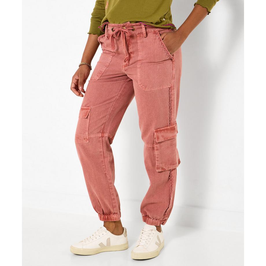 Pantalon cargo slim confort avec détail