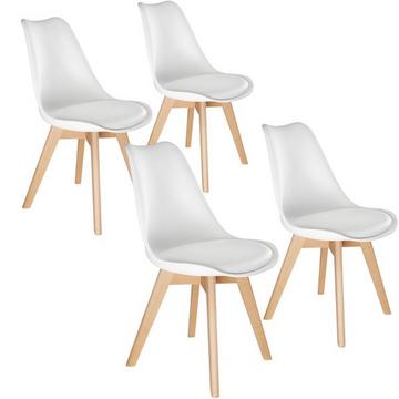 4 Chaises de Salle à Manger FRÉDÉRIQUE Style Scandinave Pieds en Bois Massif Design Moderne