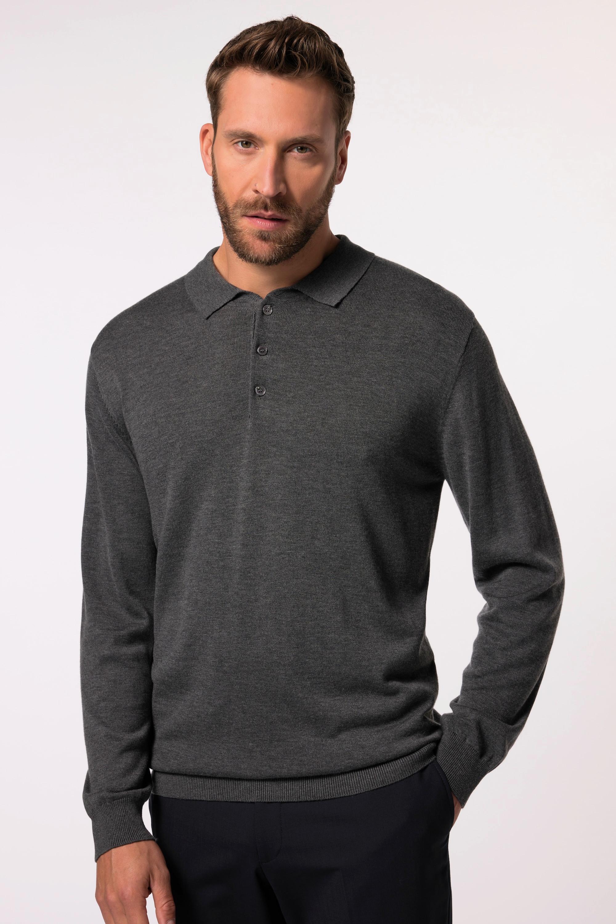 JP1880  Polo en maille FLEXNAMIC®, manches longues, Merino-Touch - jusqu'au 7&nbsp;XL 