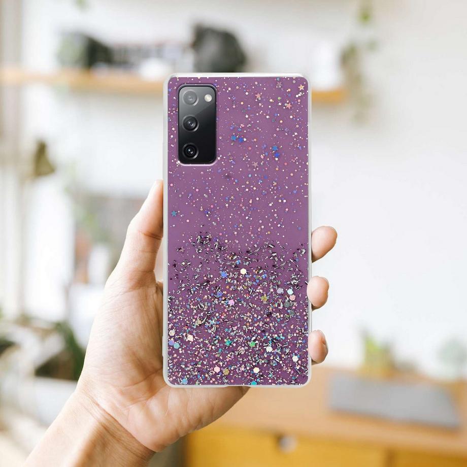 Cadorabo  Housse compatible avec Samsung Galaxy S20 FE - Coque de protection en silicone TPU flexible avec paillettes scintillantes 