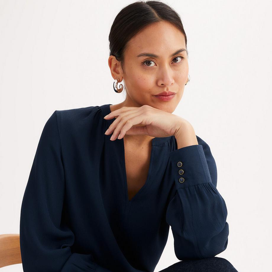 La Redoute Collections Blusa Scollo a V Maniche Lunghe  