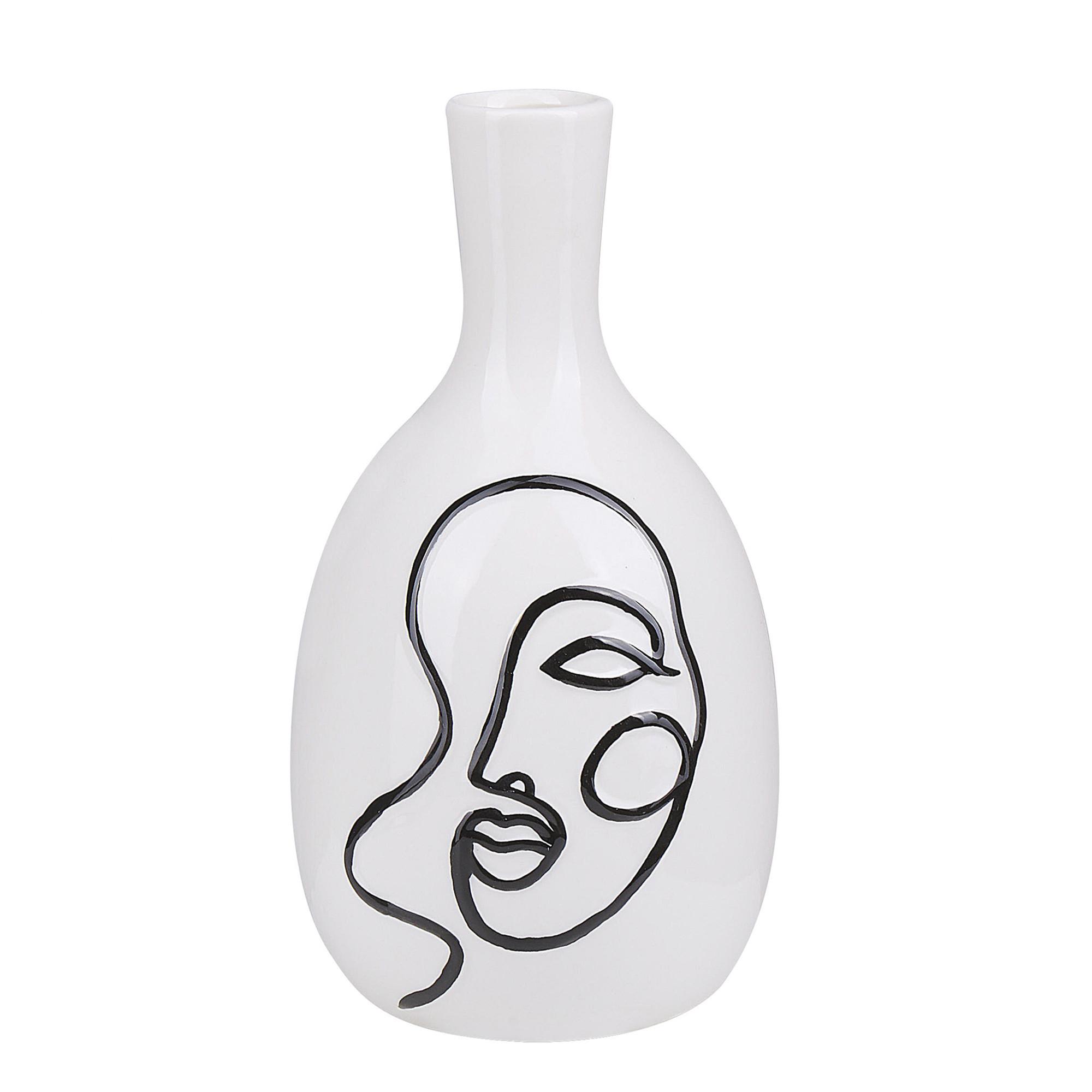 Beliani Blumenvase aus Steinzeug Retro AKRAI  