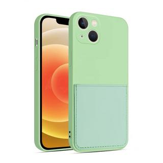 mobileup  Silikon Case mit Kartenfach iPhone 13 - Green 