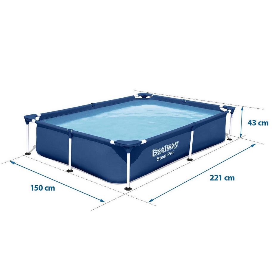 B2X  Piscina con cornice rettangolare 221x150x43 cm 16in1 Bestway 56401N 