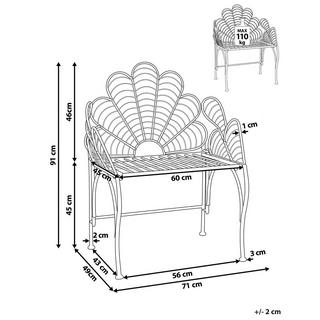 Beliani Chaise de jardin en Métal Rétro LIGURIA  