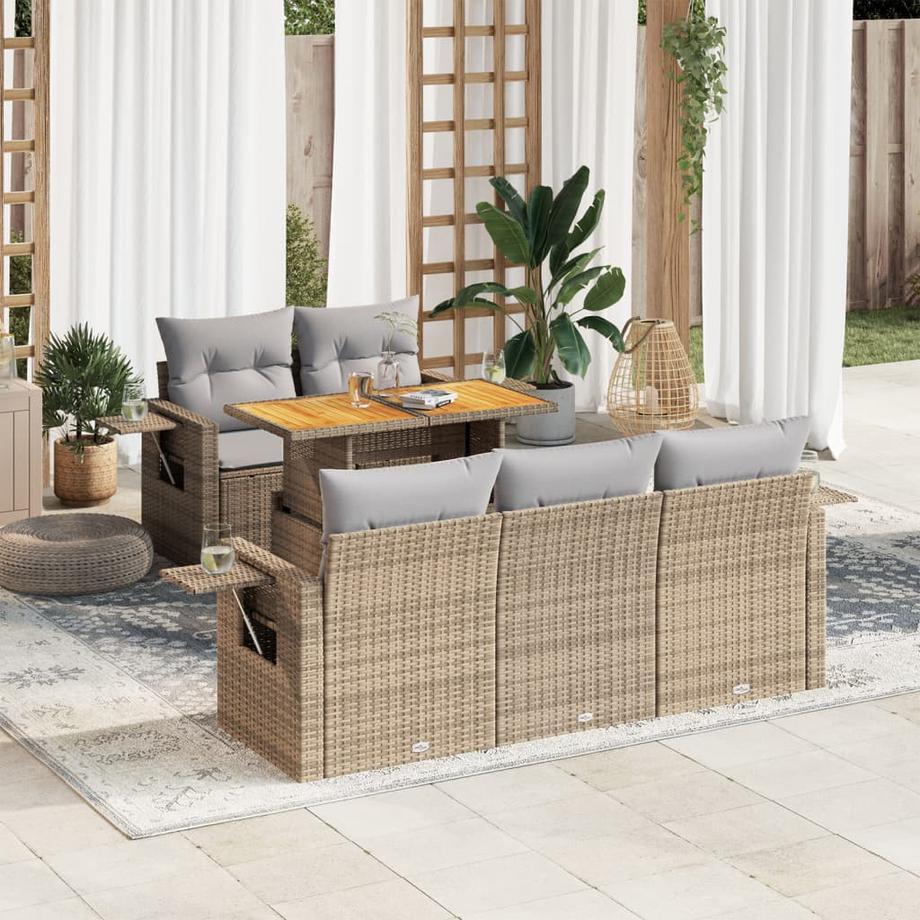 VidaXL set di divani da giardino Polirattan  