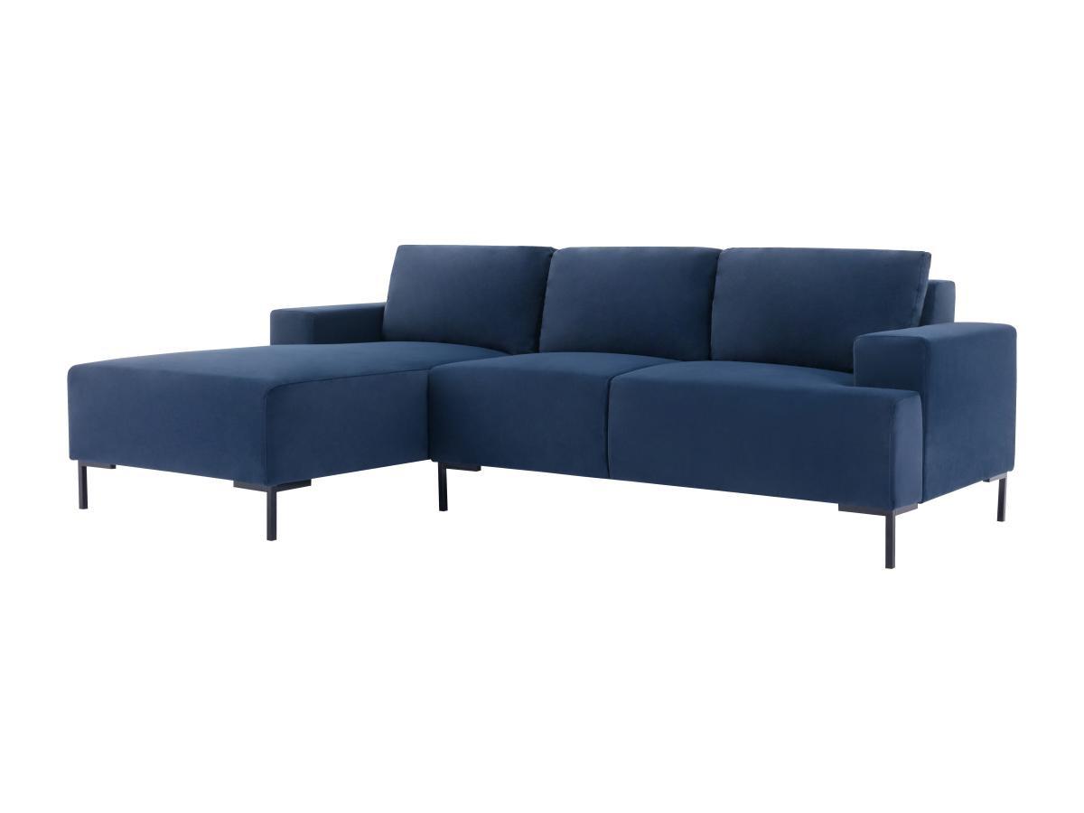 Vente-unique Ecksofa - Ecke links - Samt - Blau - MADALENI  