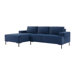 Vente-unique Ecksofa - Ecke links - Samt - Blau - MADALENI  