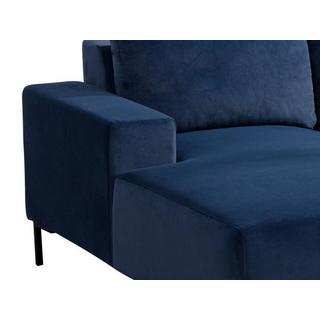 Vente-unique Ecksofa - Ecke links - Samt - Blau - MADALENI  