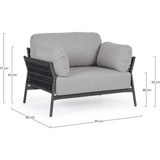 mutoni Fauteuil de jardin Pardis gris anthracite  