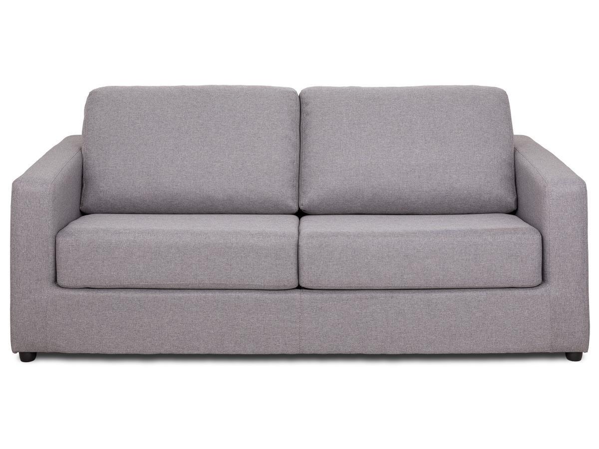 Vente-unique Schlafsofa mit Matratze 3-Sitzer - Stoff - Grau - Liegefläche 140 cm - Matratze 14 cm - DONETO  