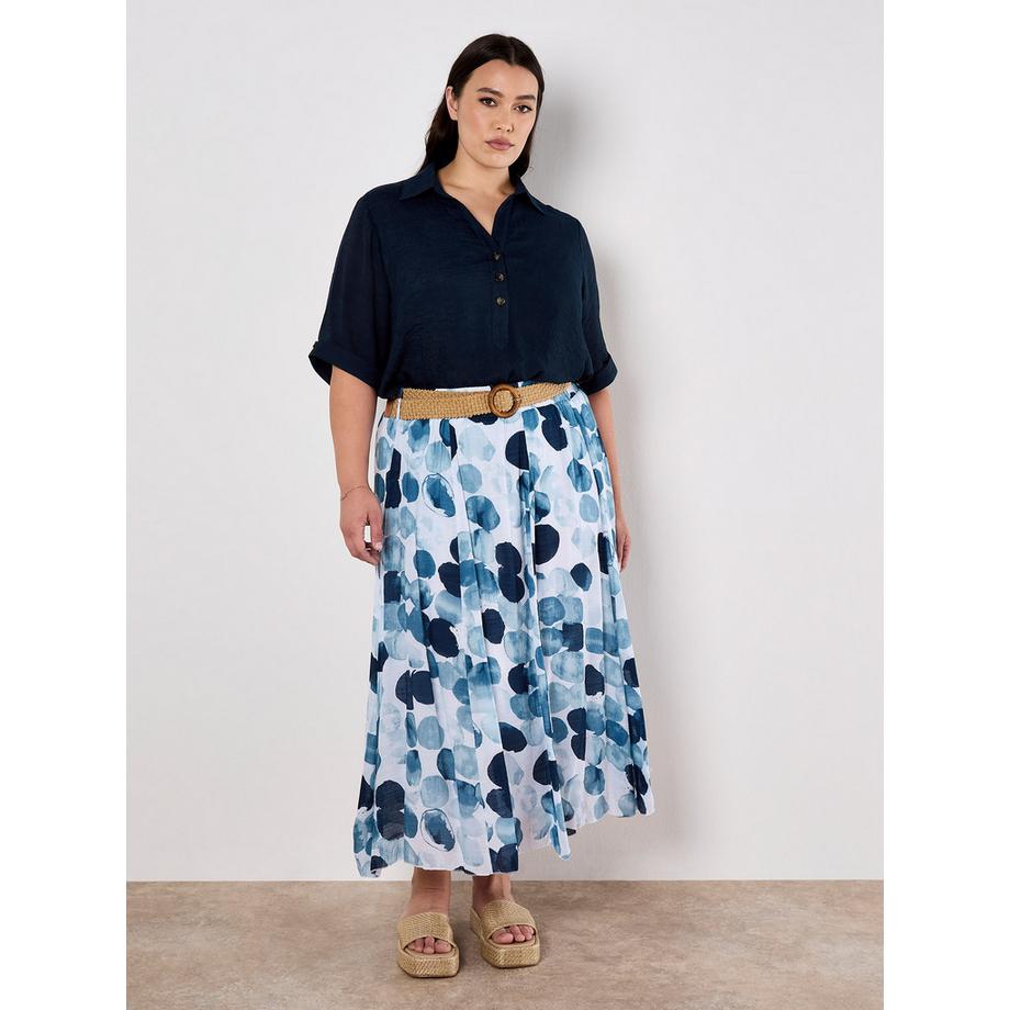 APRICOT Jupe midi en maille flammée à imprimé abstrait  
