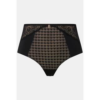 Ulla Popken  Culotte maxi, dentelle et empiècement à motif pied-de-poule 