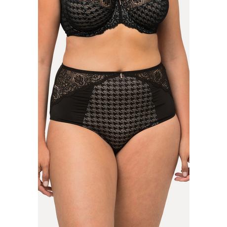 Ulla Popken  Culotte maxi, dentelle et empiècement à motif pied-de-poule 