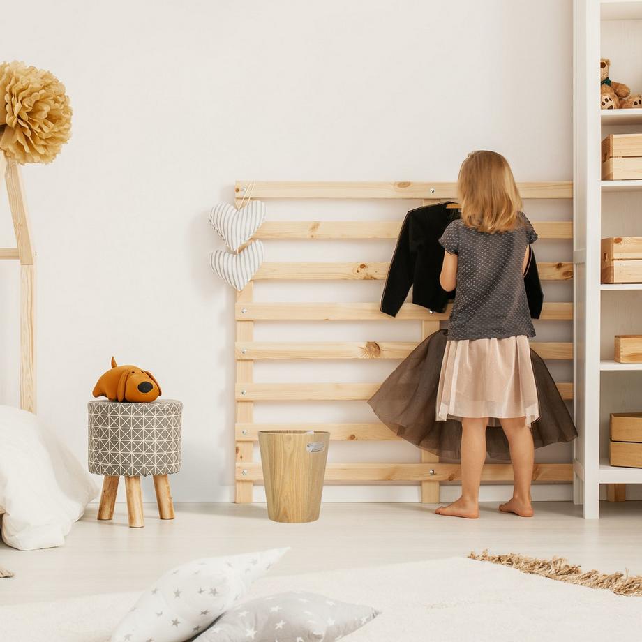 B2X Runder Papierkorb aus Holz  