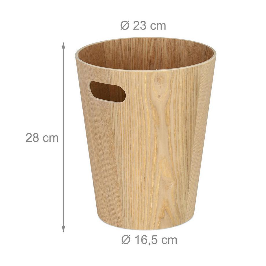 B2X Runder Papierkorb aus Holz  