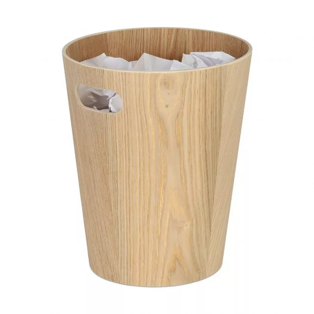 B2X – Runder Papierkorb aus Holz, 28cm
