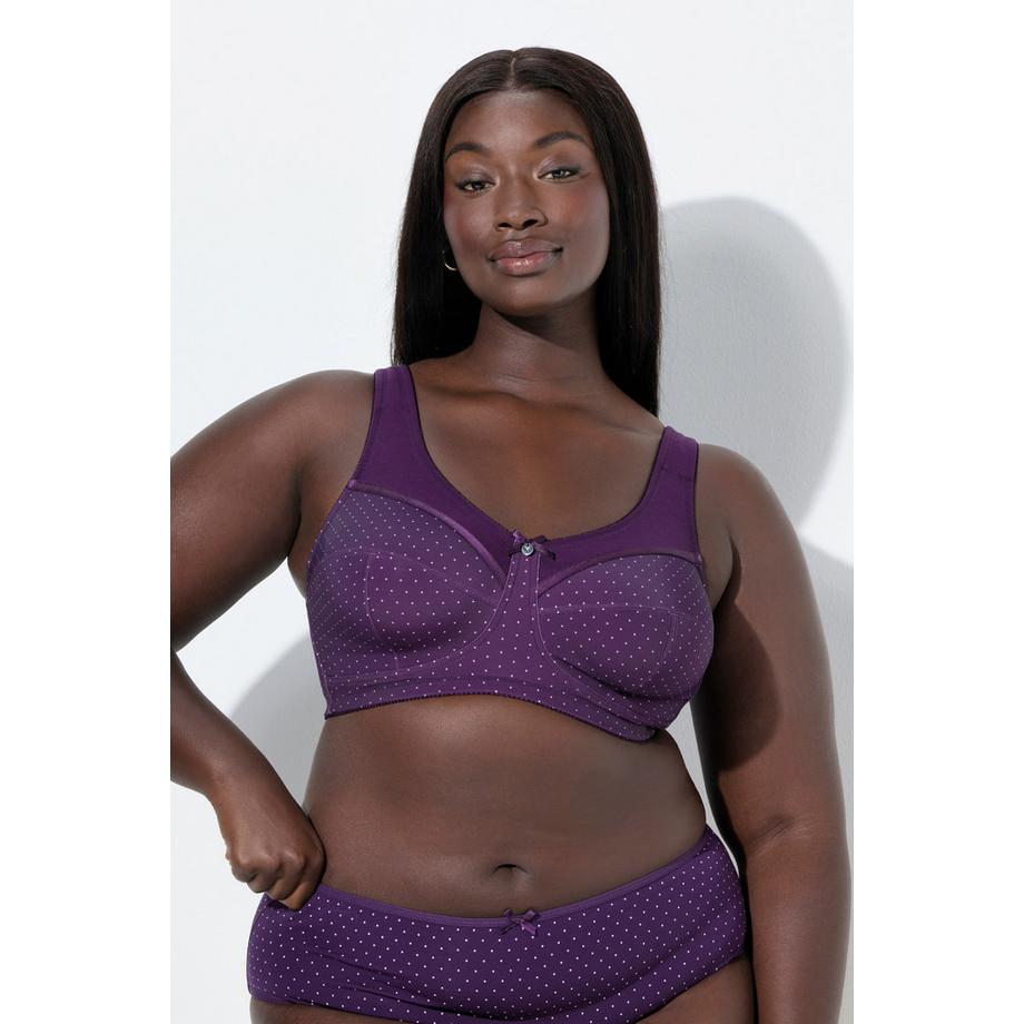 Ulla Popken Soutien-gorge de maintien à pois sans armatures  