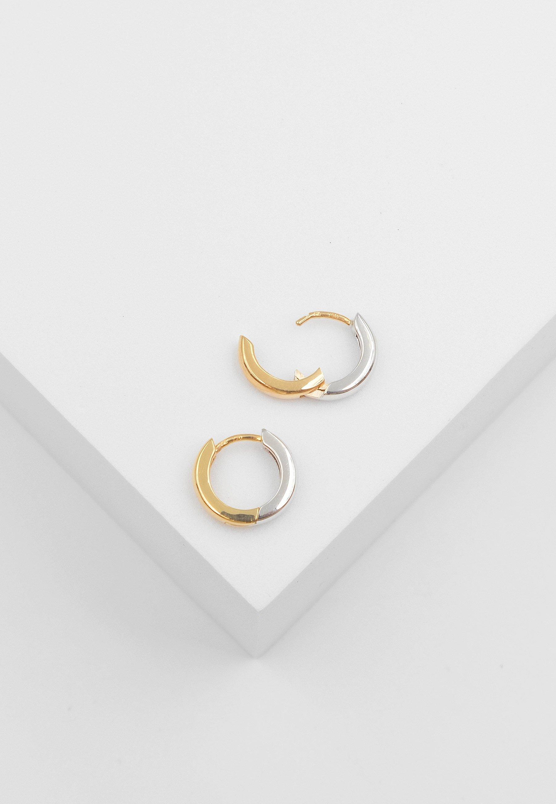 MUAU Schmuck  Creolen Bicolor Gelbgold-/Weissgold 750, 11mm 