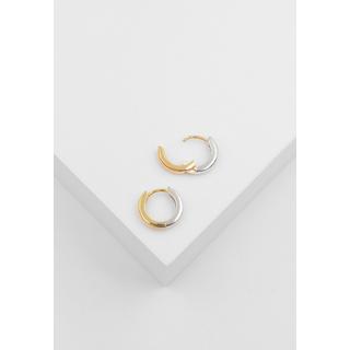 MUAU Schmuck  Creolen Bicolor Gelbgold-/Weissgold 750, 11mm 