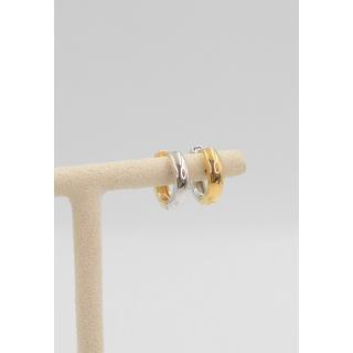 MUAU Schmuck  Creolen Bicolor Gelbgold-/Weissgold 750, 11mm 
