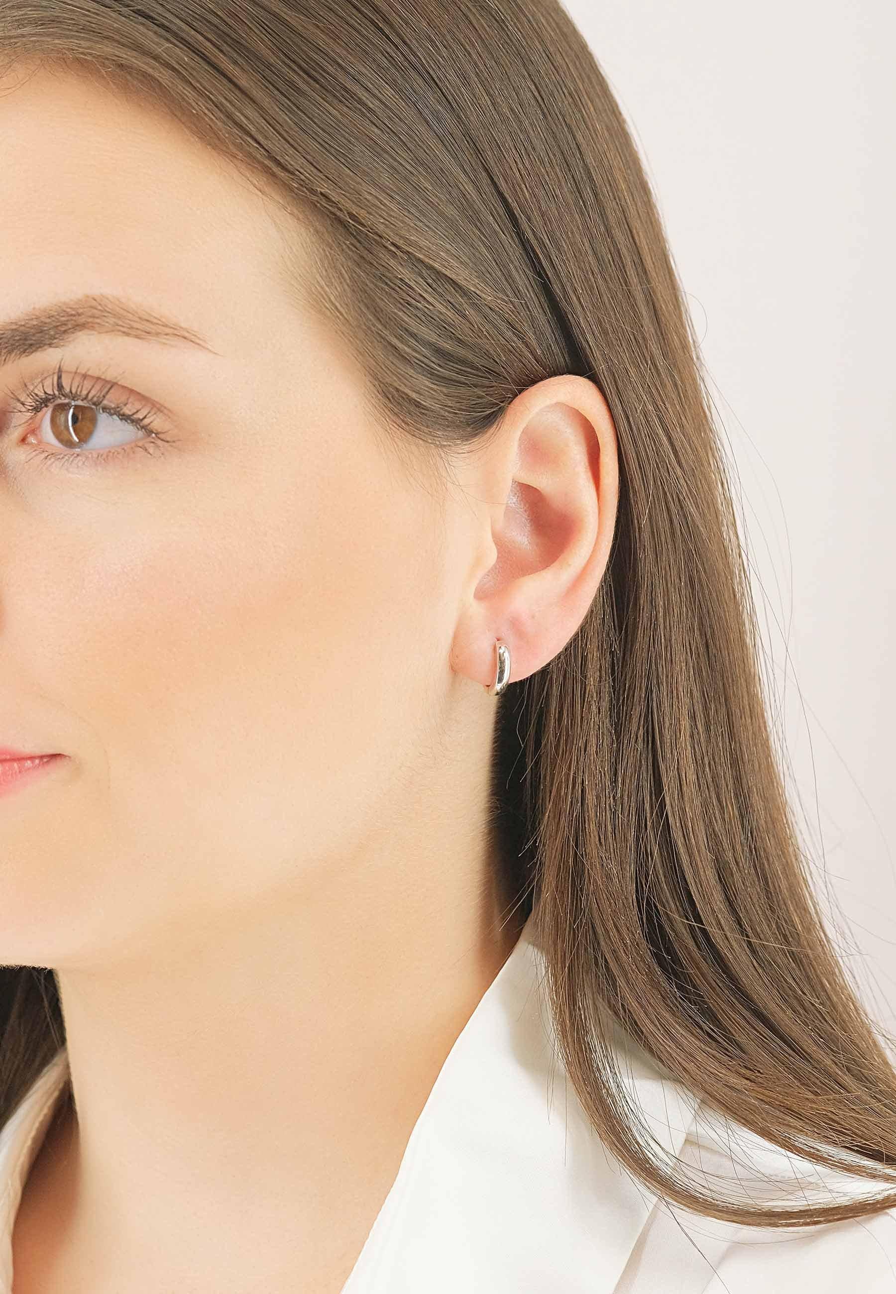 MUAU Schmuck  Creolen Bicolor Gelbgold-/Weissgold 750, 11mm 