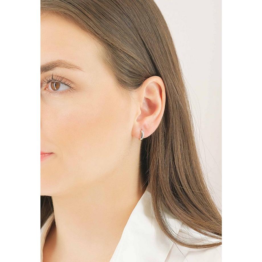 MUAU Schmuck  Creolen Bicolor Gelbgold-/Weissgold 750, 11mm 