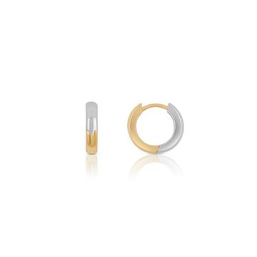 Creolen Bicolor Gelbgold-/Weissgold 750, 11mm