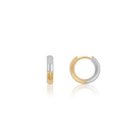 MUAU Schmuck  Creolen Bicolor Gelbgold-/Weissgold 750, 11mm 