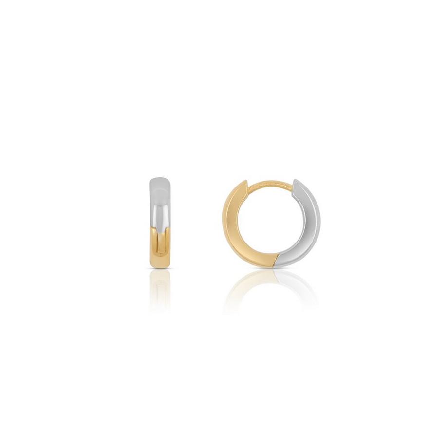 Creolen Bicolor Gelbgold-/Weissgold 750, 11mm