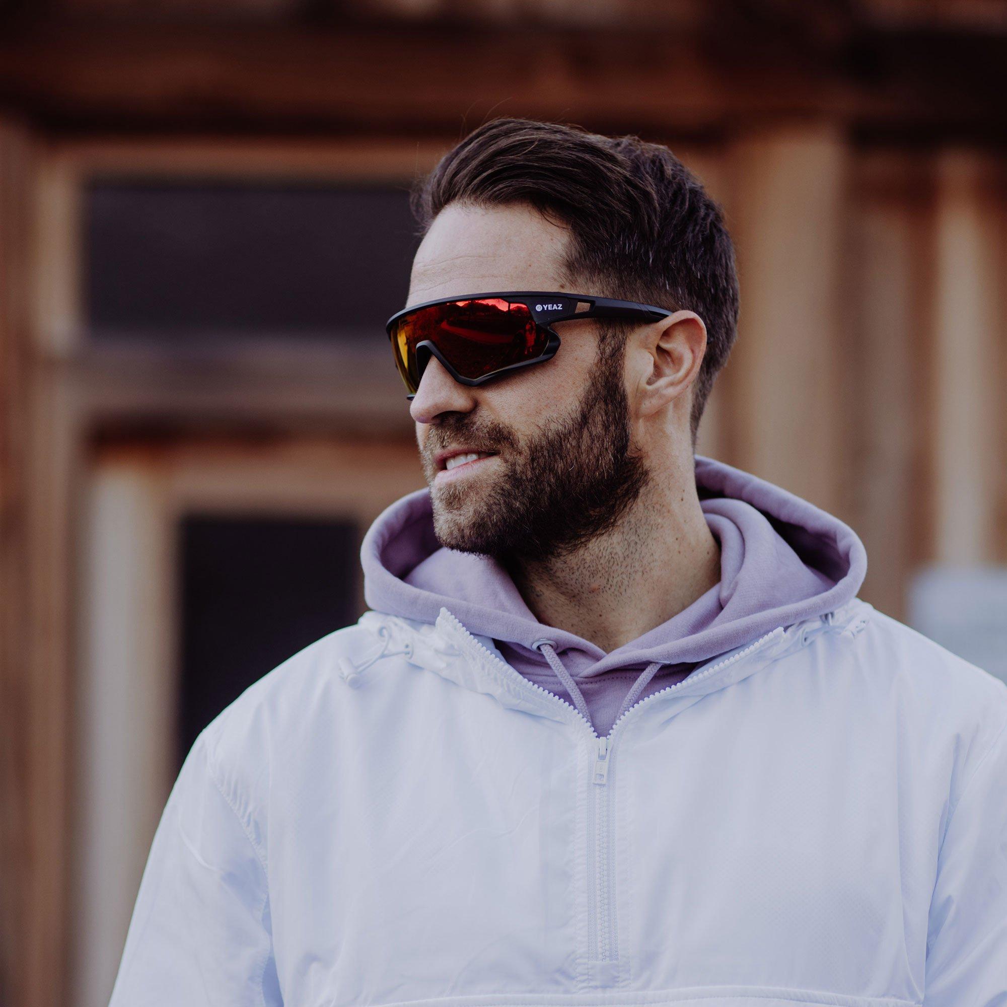 YEAZ  SUNRISE Occhiali da sole sportivi nero/rosso 