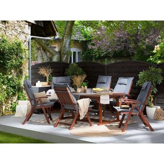 Beliani Set mit 6 Gartenkissen aus Polyester Modern TOSCANA  