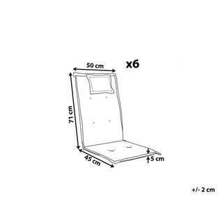 Beliani Gartenstuhlkissen 6er Set aus Polyester Skandinavisch TOSCANA  