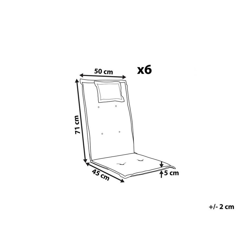 Beliani Sitzauflagen 6er Set aus Polyester Skandinavisch JAVA/AMANTEA  