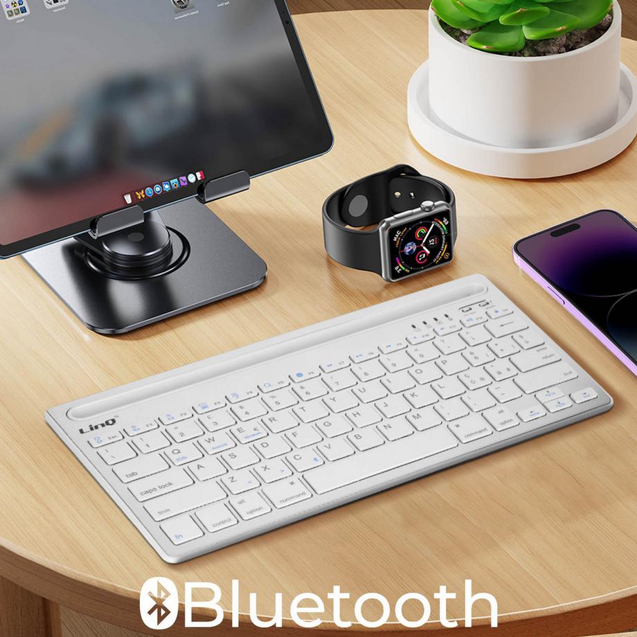 Avizar  Kabellose QWERTY-Tastatur Weiß, LinQ 
