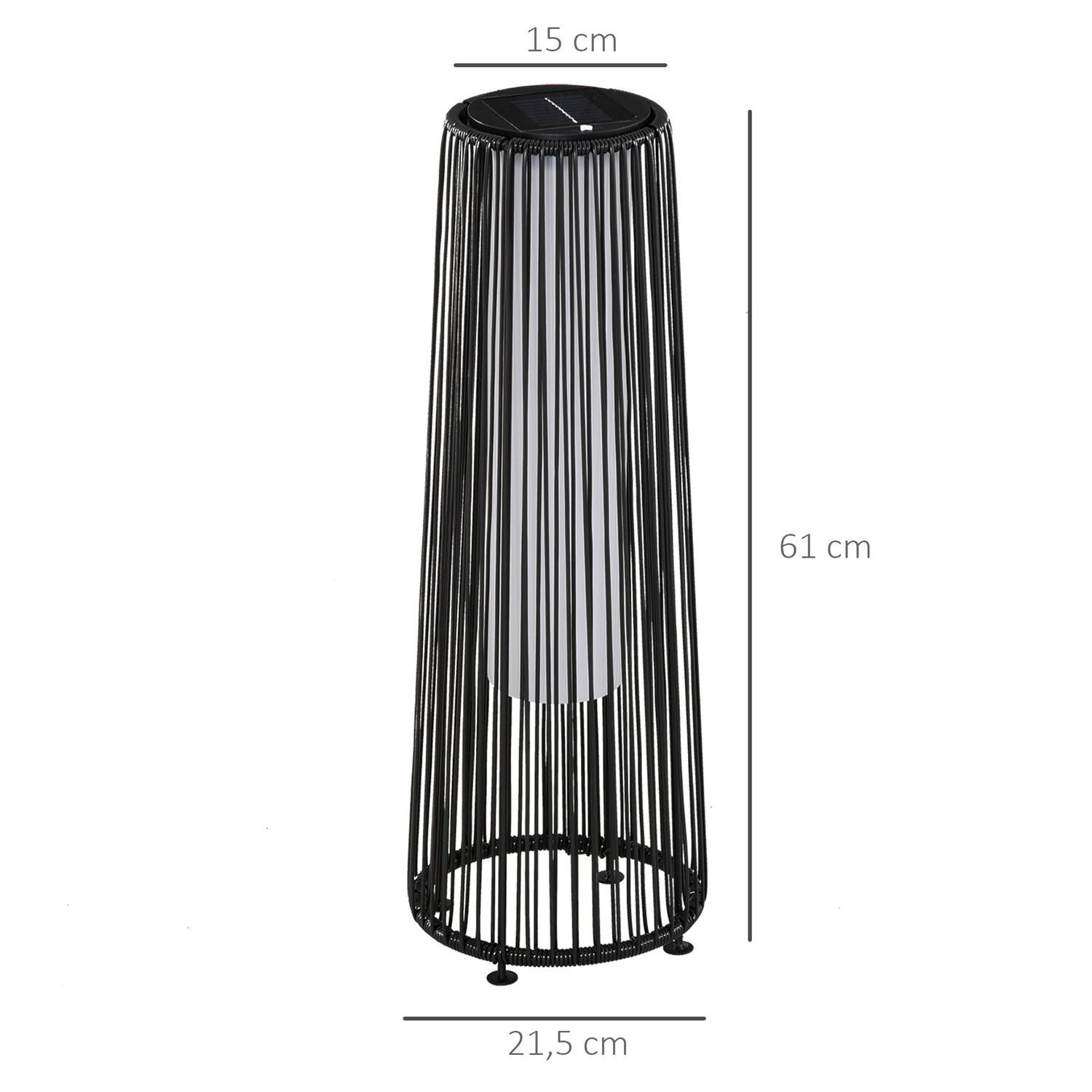 Northio Lampada Solare Da Giardino Lampada Da Giardino Impermeabile Con Sensore Di Luce, Led Automatico, Nero, 21,5 X 21,5 X 61 Cm  