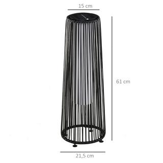 Northio Lampada Solare Da Giardino Lampada Da Giardino Impermeabile Con Sensore Di Luce, Led Automatico, Nero, 21,5 X 21,5 X 61 Cm  