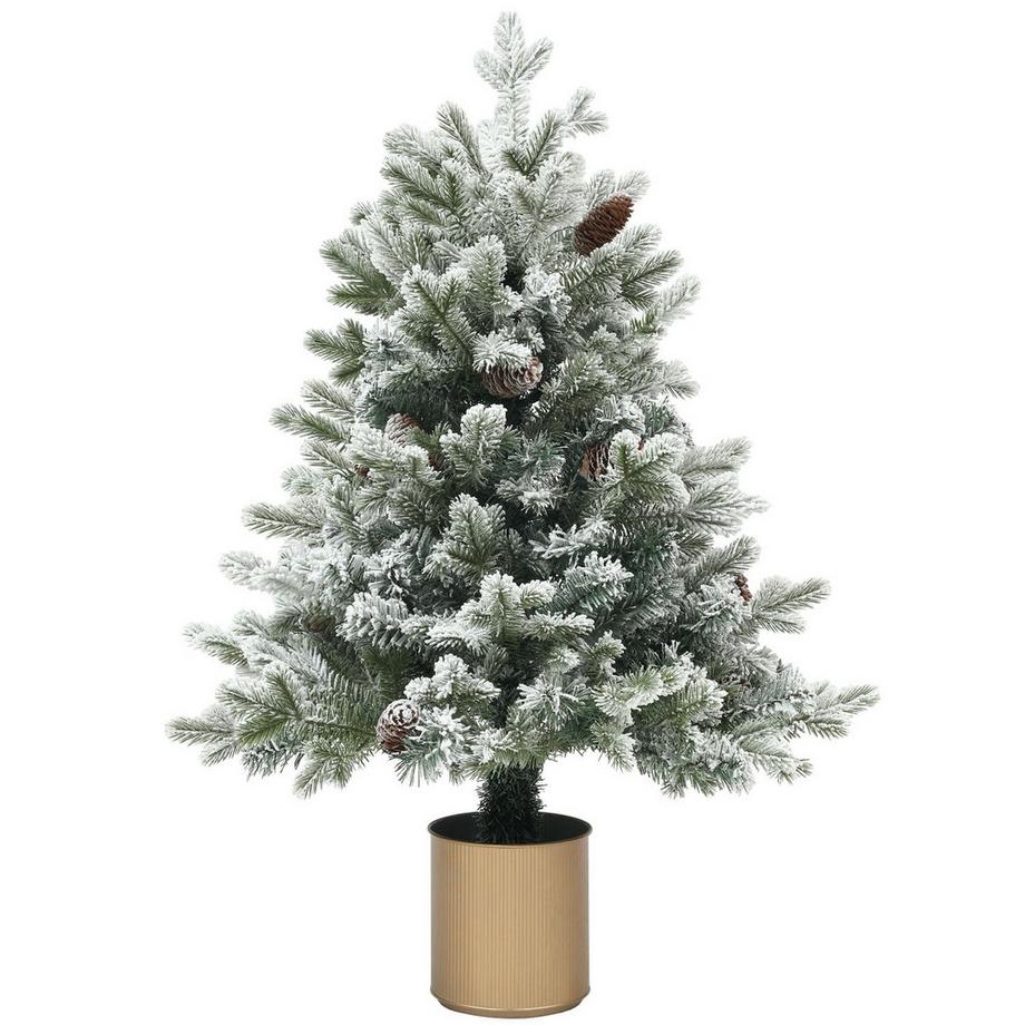 Sapin de Noël artificiel avec 130 pointes enneigé ignifuge