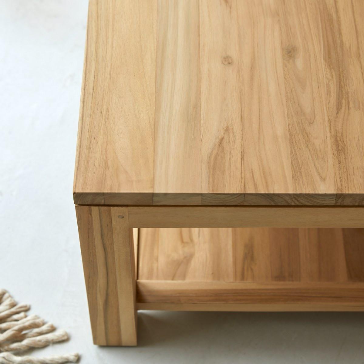 Tikamoon Rechteckiger Couchtisch aus massivem Teakholz Eve  