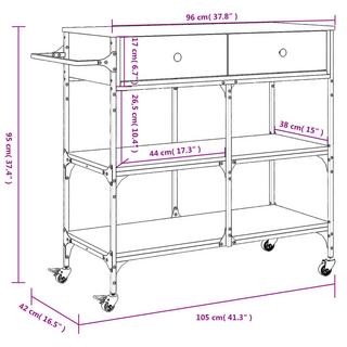 VidaXL Küchenwagen holzwerkstoff  