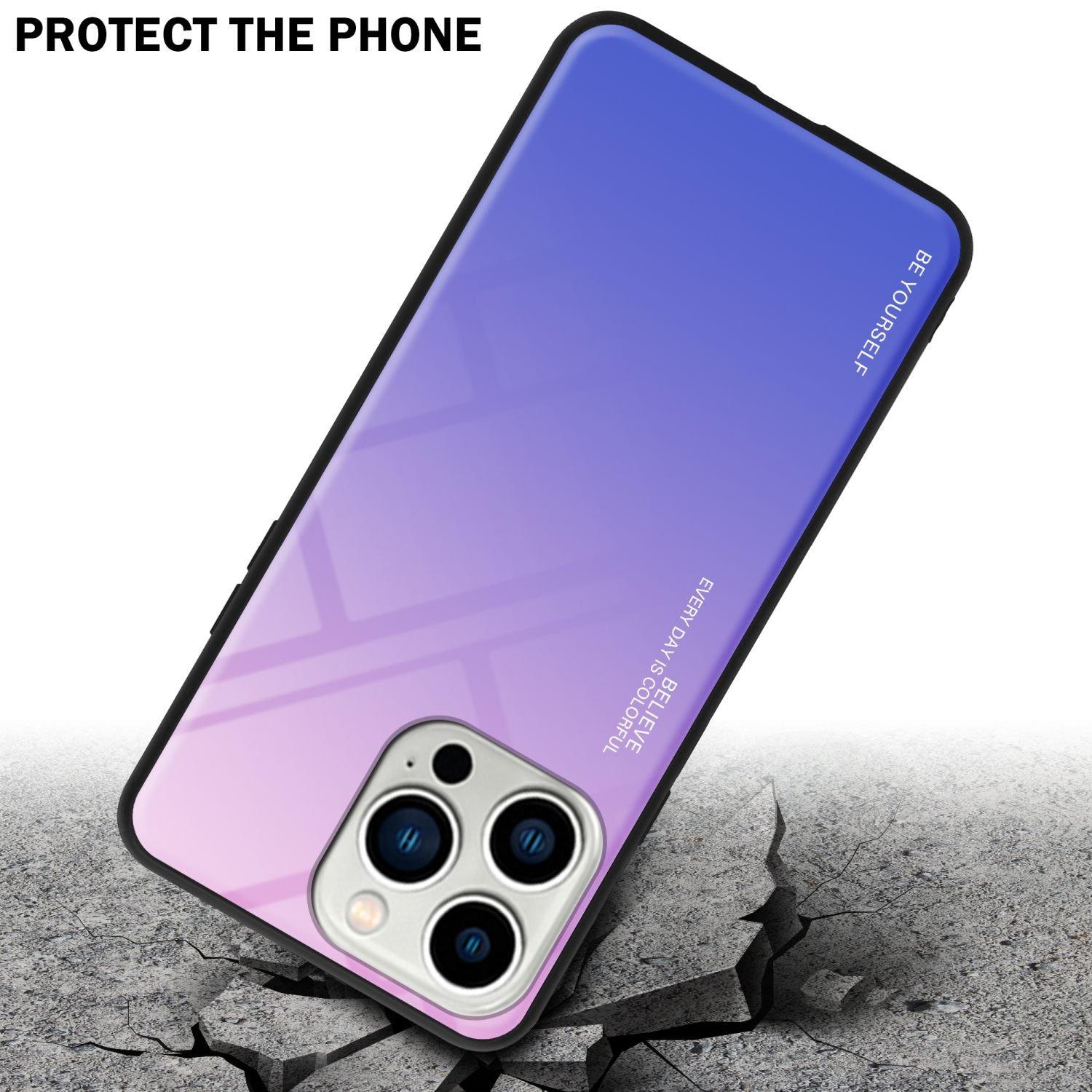 Cadorabo  Housse compatible avec Apple iPhone 14 PRO - Coque de protection bicolore en silicone TPU et dos en verre trempé 