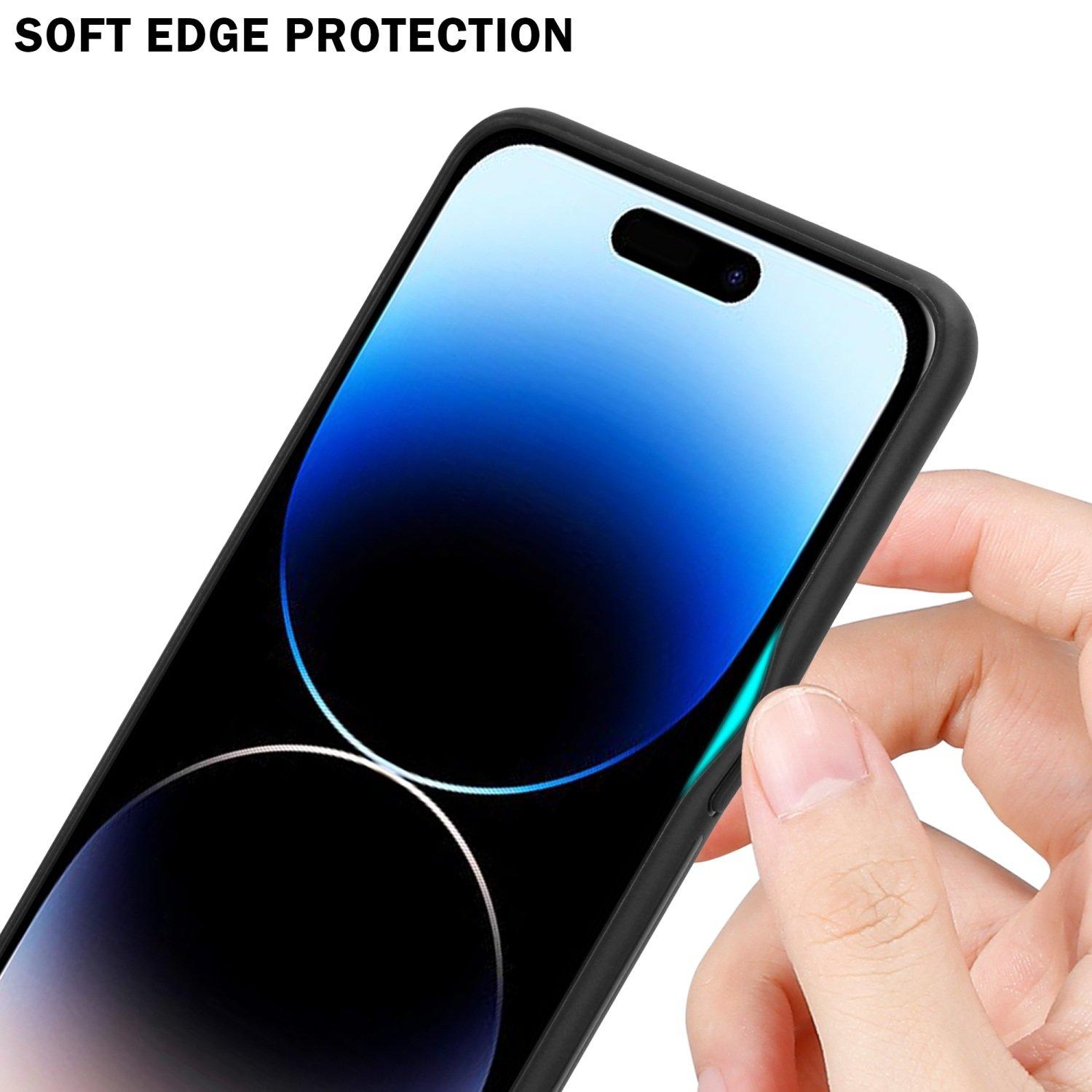 Cadorabo  Housse compatible avec Apple iPhone 14 PRO - Coque de protection bicolore en silicone TPU et dos en verre trempé 