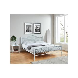 Vente-unique Letto matrimoniale in Metallo Bianco LEYNA  