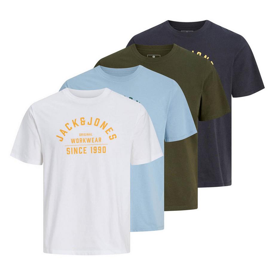 T-shirt  Pack de 4 Confortable à porter-JPRBLUTHOR TEE 4PK