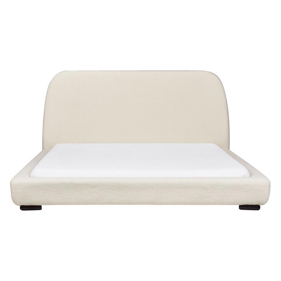 Beliani Lit avec sommier en Bouclé Traditionnel ROISEL  